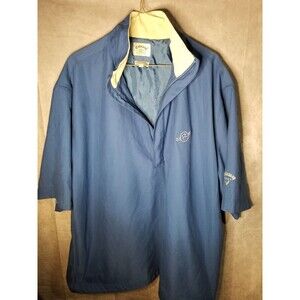 Callaway Golf Sport Pullover Men Sz Large Blue 1/4 Zipper Brushed Microfiber
